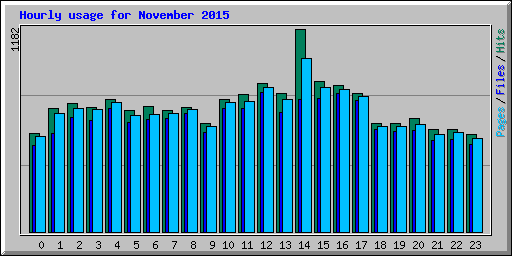 Hourly usage for November 2015