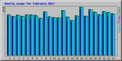 Hourly usage for February 2017