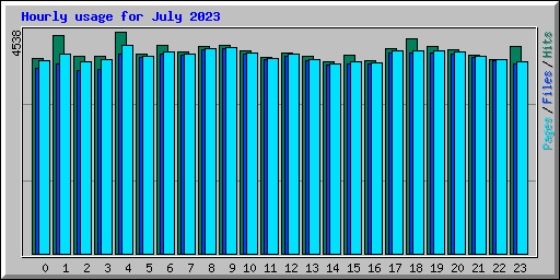 Hourly usage for July 2023