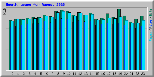 Hourly usage for August 2023